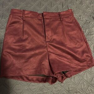 Love Tree High Waist Burgundy Shorts